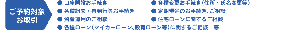 ご予約対象お取引