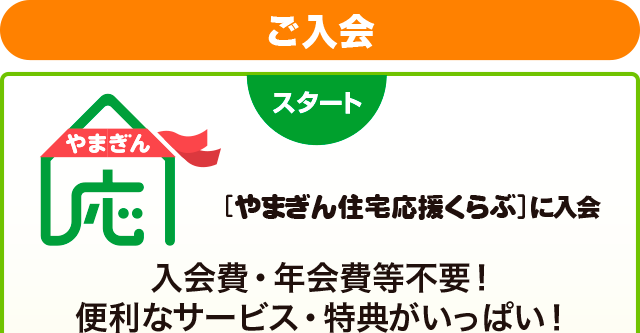 ご入会　スタート　「やまぎん住宅応援くらぶ」に入会