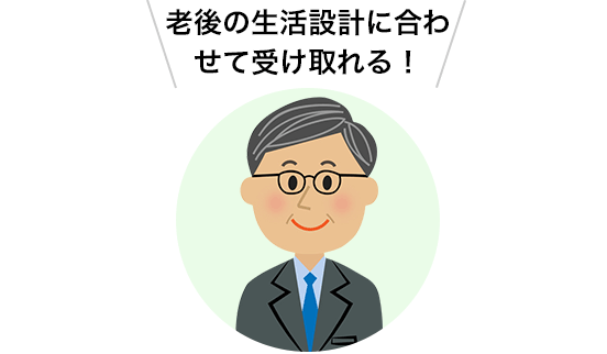 老後の生活設計に合わせて受け取れる！